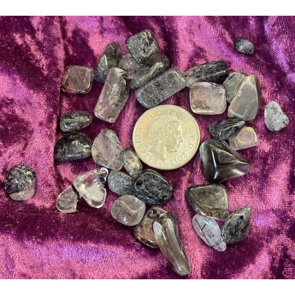 Tumble Quartz Tourmalinated