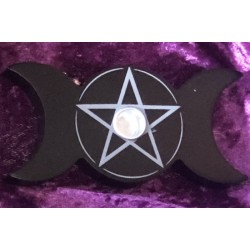 Candle Holder Black Triple Moon Candle Holder Black Triple Moon
